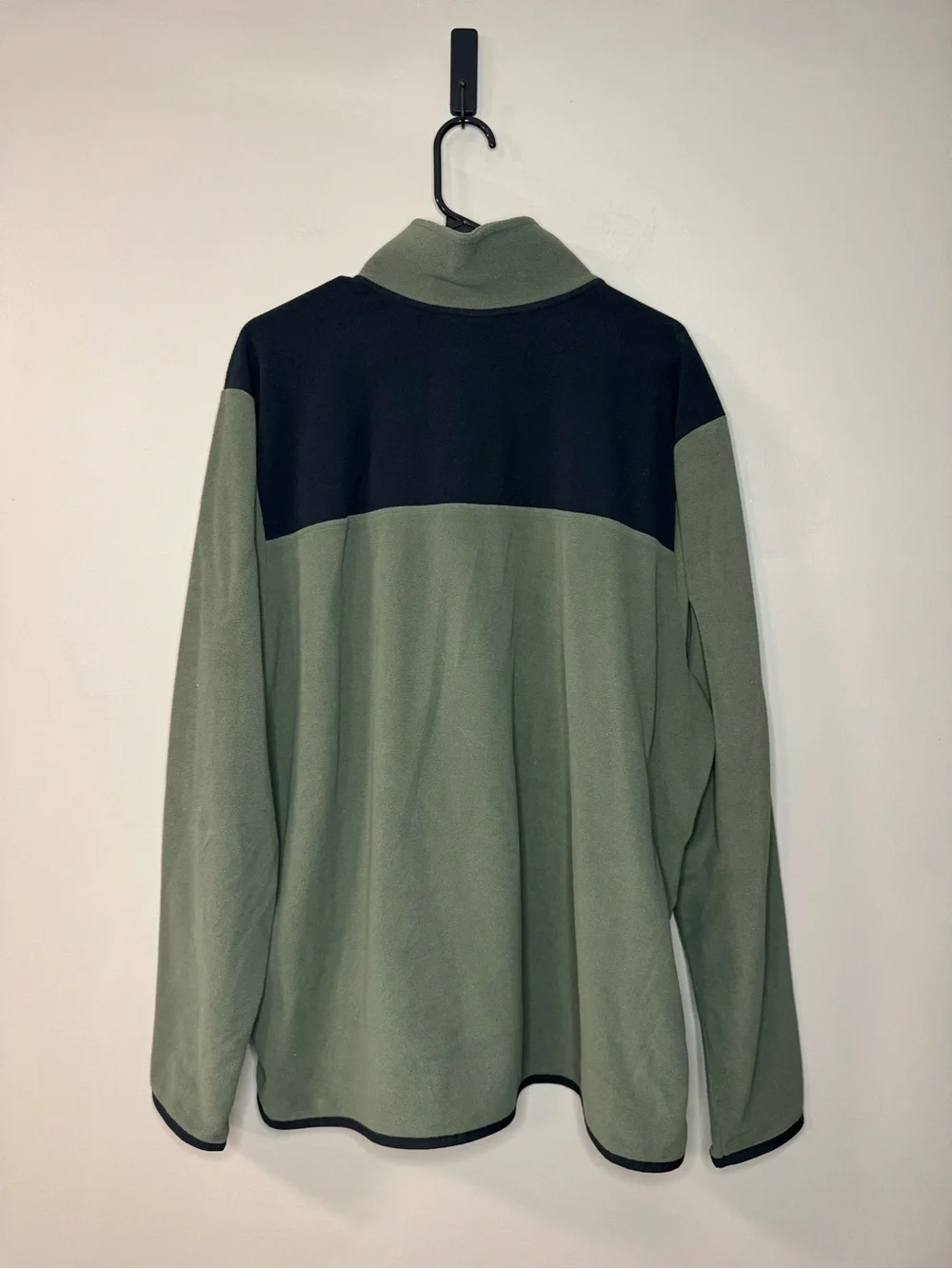 The North Face Olive Green & Black Snap Pullover Fleece